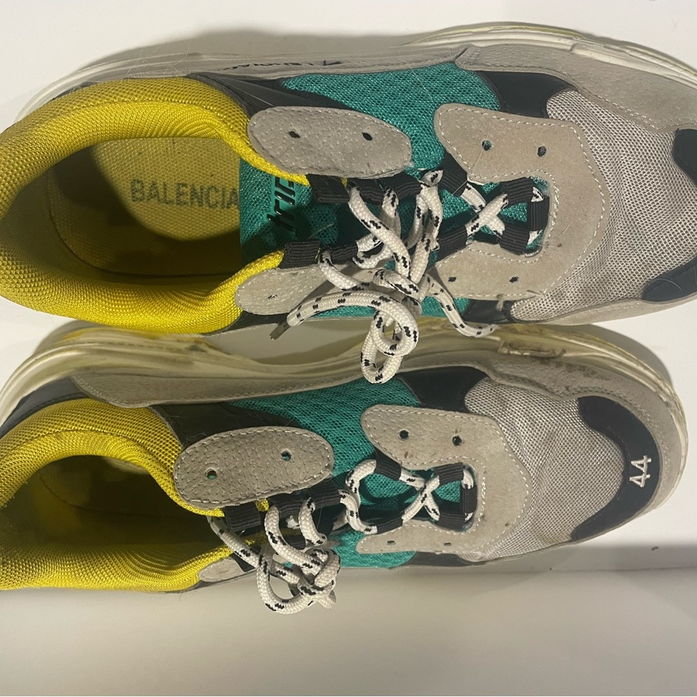 Balenciaga Teal and Yellow Sneakers